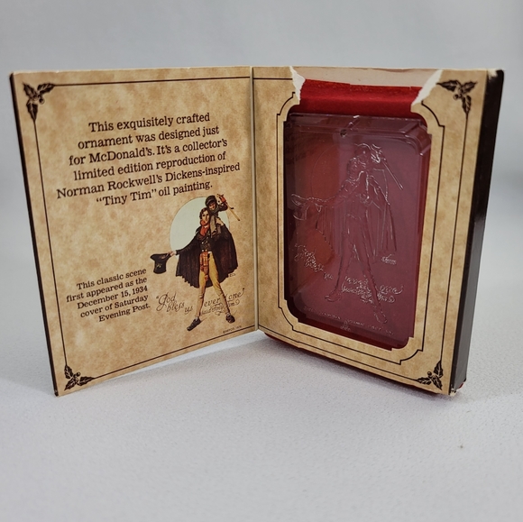 Vtg McDonalds Christmas Ornament Norman Rockwell Tiny Tim - Picture 2 of 9